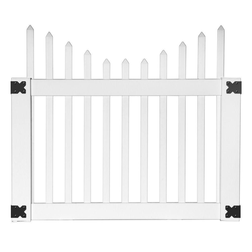 Veranda Pro Series 4 ft. W x 3.5 ft. H White Vinyl Alexandria Scalloped