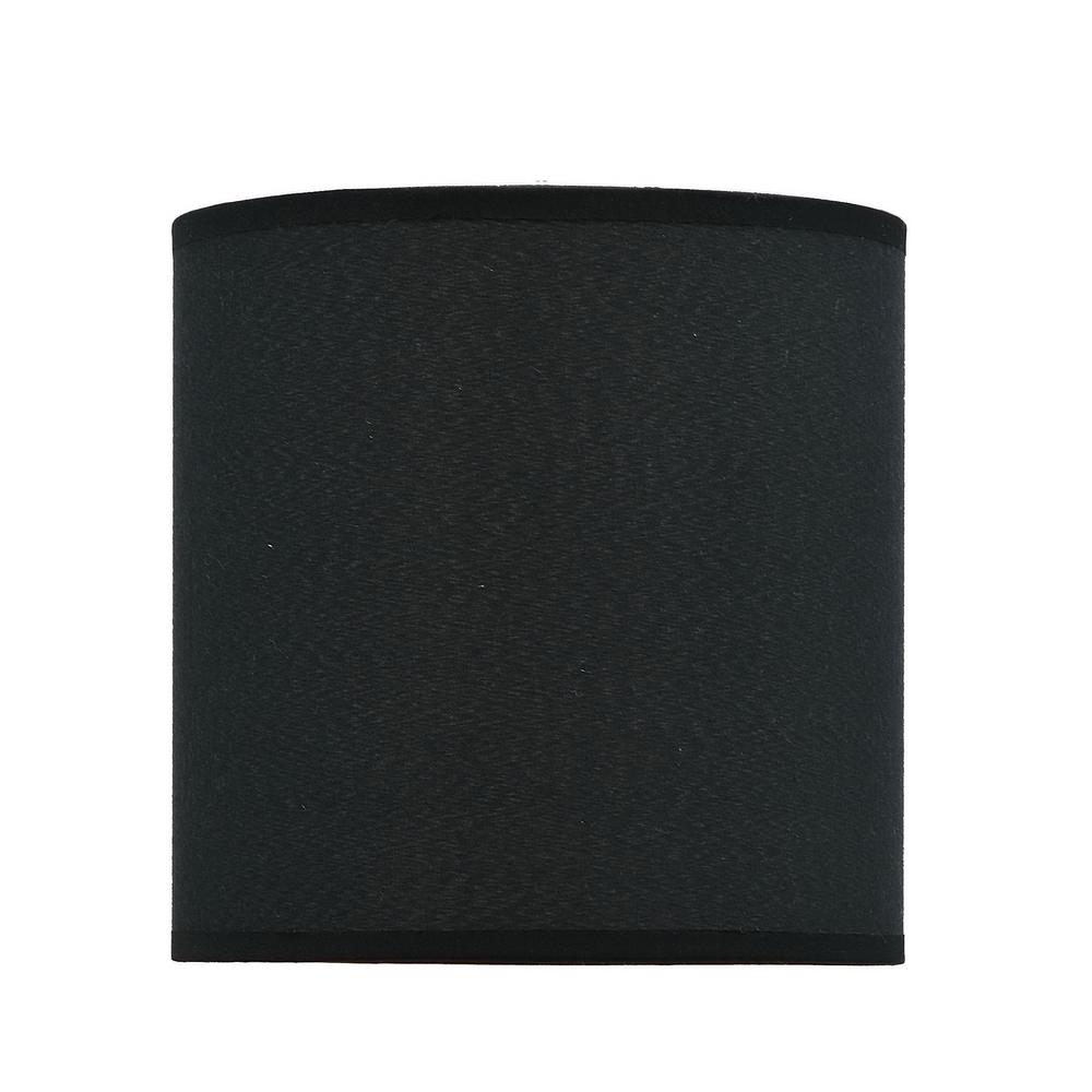 Black Lamp Shades Lamps The Home Depot 8 In X Black Hardback Drum Cylinder Lamp Shade
