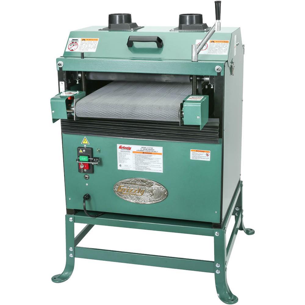 Grizzly 16 In 2 Hp Drum Sander With Rubber Conveyor 2 Hp Drum Sander With Rubber Conveyor