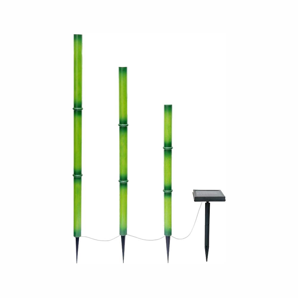 Hampton Bay Solar Green Integrated LED Bamboo Stick Lights with Solar Panel (3-Pack) was $39.97 now $23.85 (40.0% off)