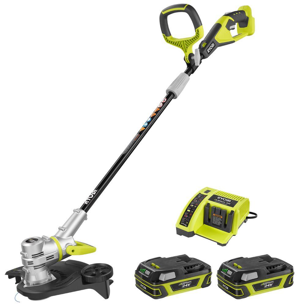 Ryobi 24Volt LithiumIon Cordless String Trimmer with 2 Compact