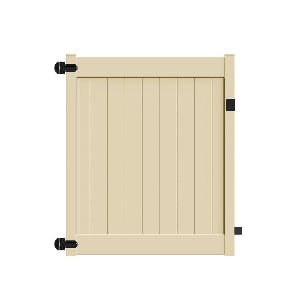 Veranda Linden 5 Ft W X 6 Ft H Sand Vinyl Un Assembled Fence Gate 73025432 The Home Depot