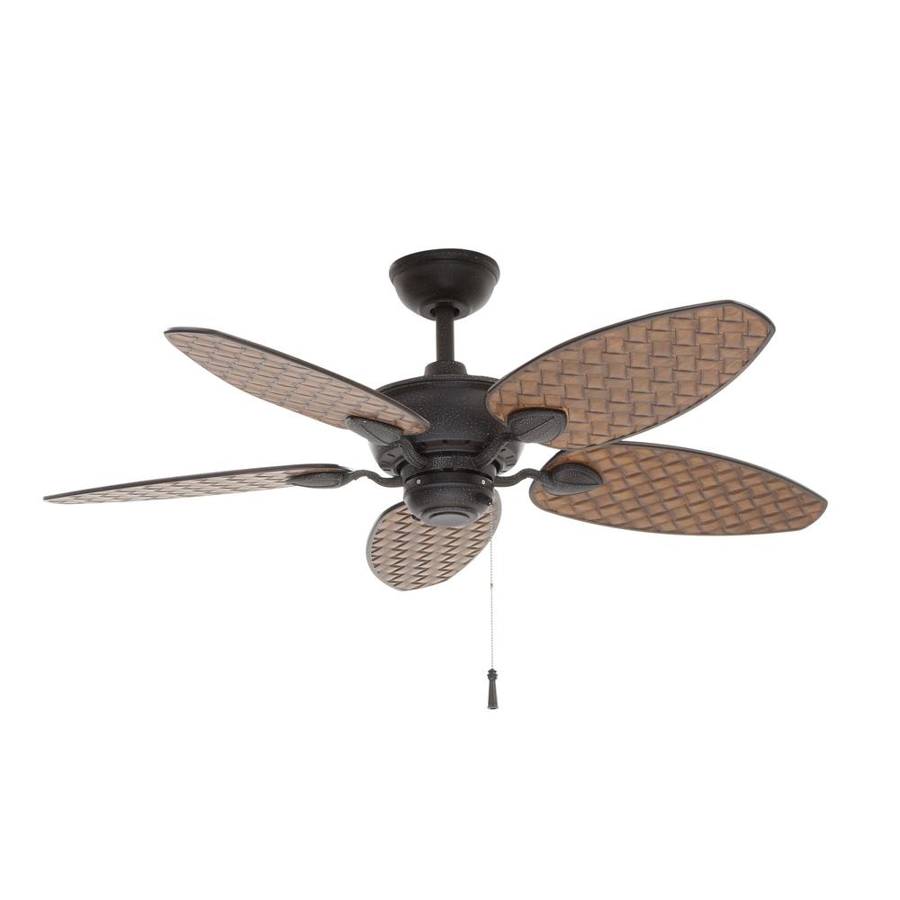 Hampton Bay Largo 48 In. Indoor/Outdoor Gilded Iron Ceiling Fan 91884 ...