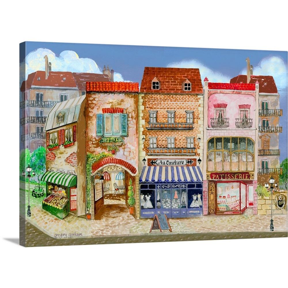 Greatbigcanvas 30 In X 20 In European Street Scene By Gregory Gorham Canvas Wall Art 2491154 24 30x20 The Home Depot