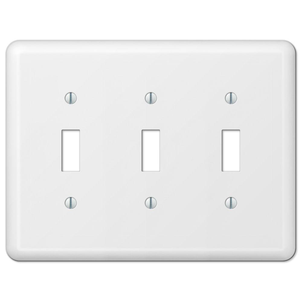 Hampton Bay Declan 3 Toggle Wall Plate White Steel 935tttwhb The Hampton Bay Declan 3 Toggle Wall Plate White Steel