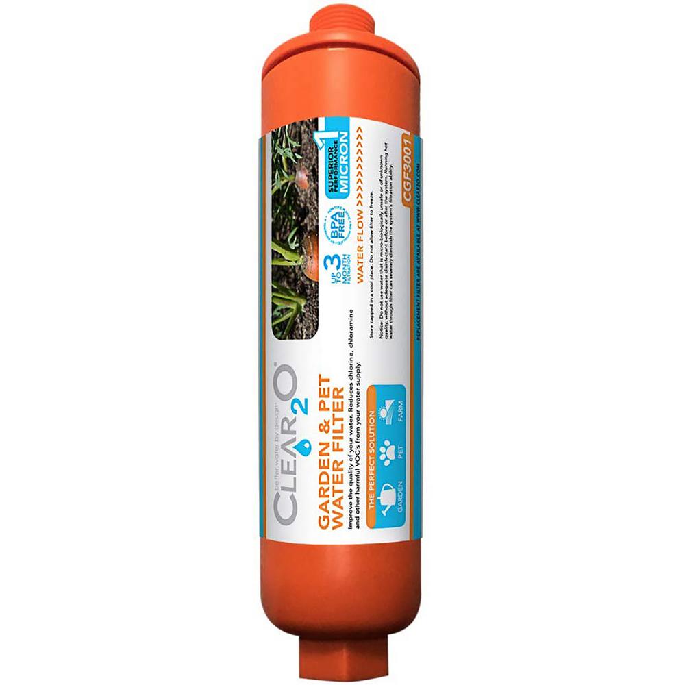 Clear2o Garden And Pet Water Hose Filter Reduces Chlorine Lead Heavy Metals Ideal For Organic Farmers Orange Cgf3001 The Home Depot