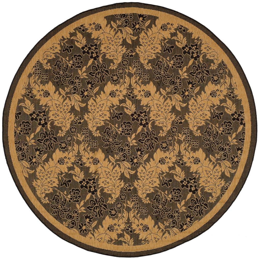 Safavieh Courtyard Black/Natural 7 ft. x 7 ft. Indoor/Outdoor Round