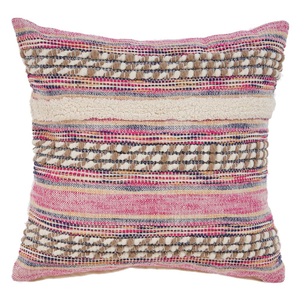 Lr Resources Eclectic Pink Striped Hypoallergenic Polyester 18 In