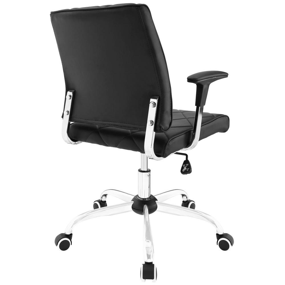 Modway Lattice Black Vinyl Office Chair Eei 1247 Blk The Home Depot