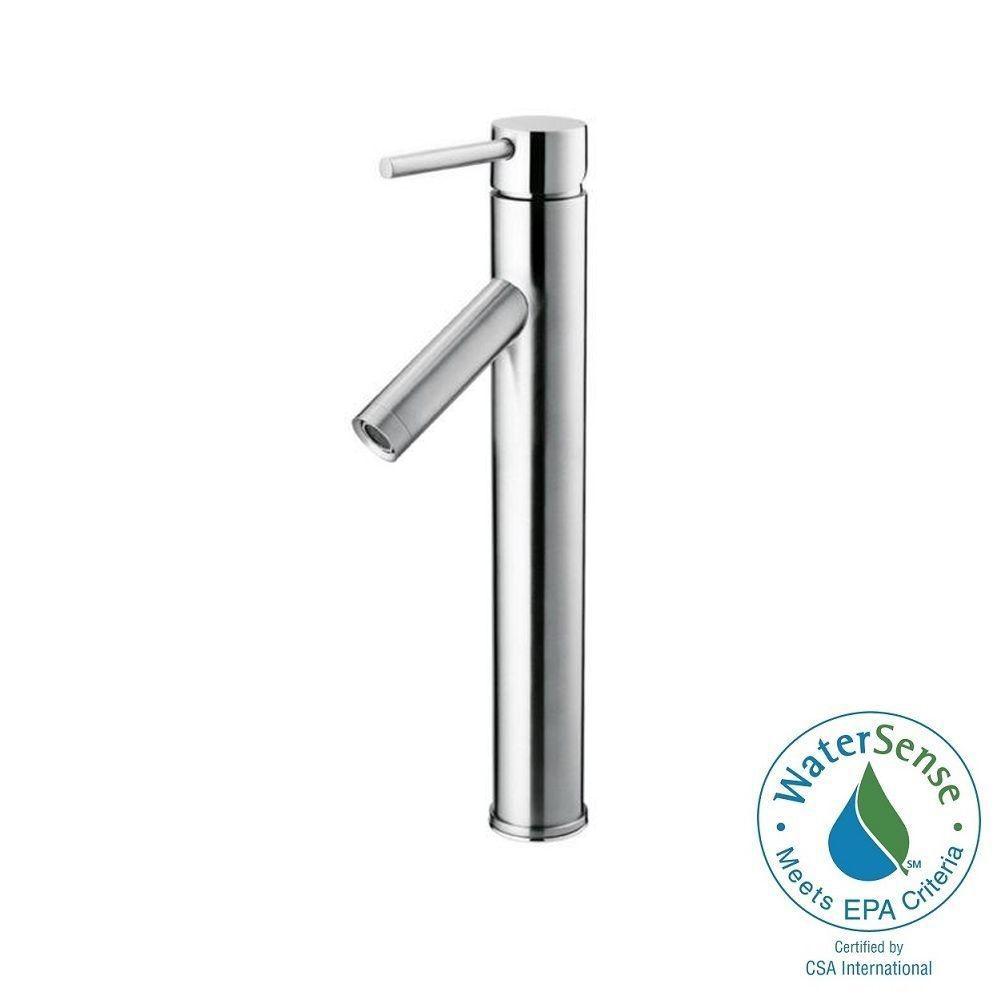 Glacier Bay Single Hole Single Handle High Arc Vessel Bathroom