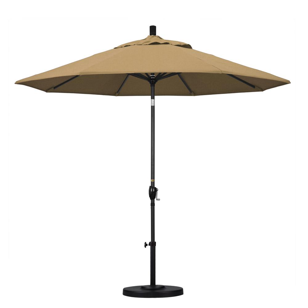 California Umbrella 9 Ft Aluminum Push Tilt Patio Umbrella In Straw Olefin Gspt908302 F72 The Home Depot