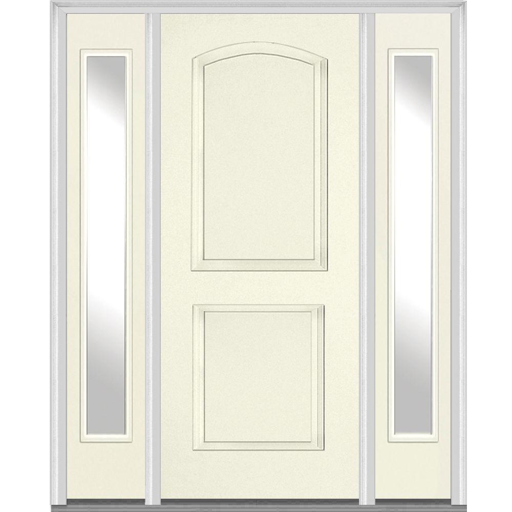 Mmi Door 68 5 In X 81 75 In Right Hand Clear 2 Panel Archtop Painted Fiberglass Smooth