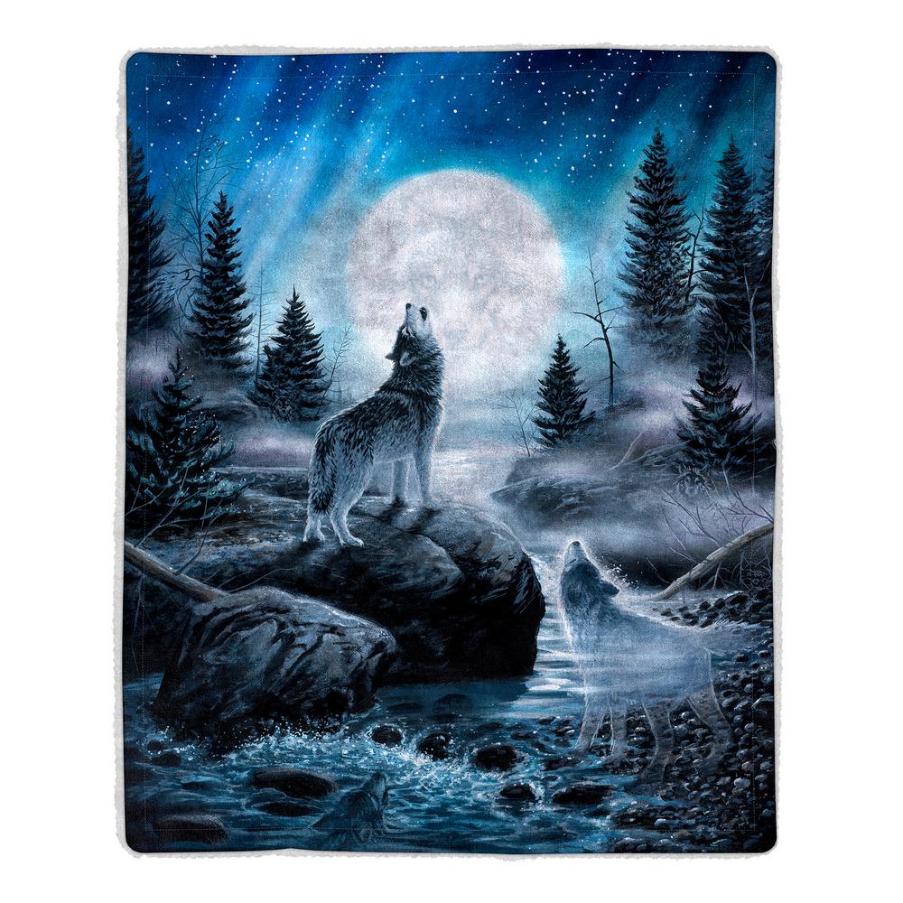 Moon Wolf Bed Blanket - 98235, Quilts at Sportsman's Guide