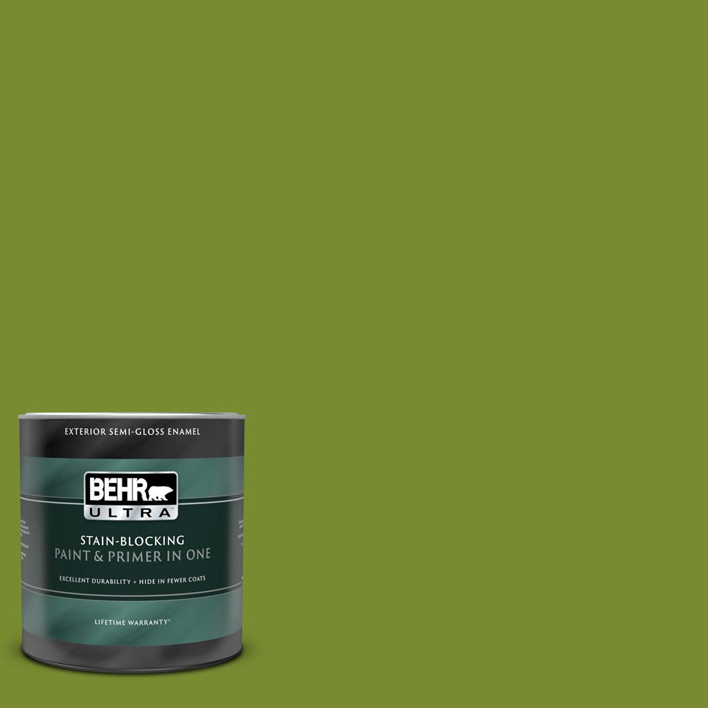 BEHR ULTRA 1 qt. P3607 Sassy Grass SemiGloss Enamel Exterior Paint