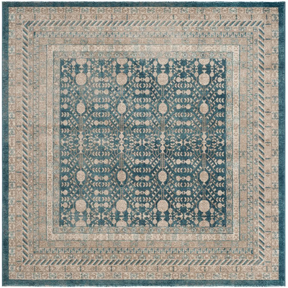 Safavieh Sofia Blue/Beige 6 ft. 7 in. x 6 ft. 7 in. Round Area RugSOF378C7R The Home Depot