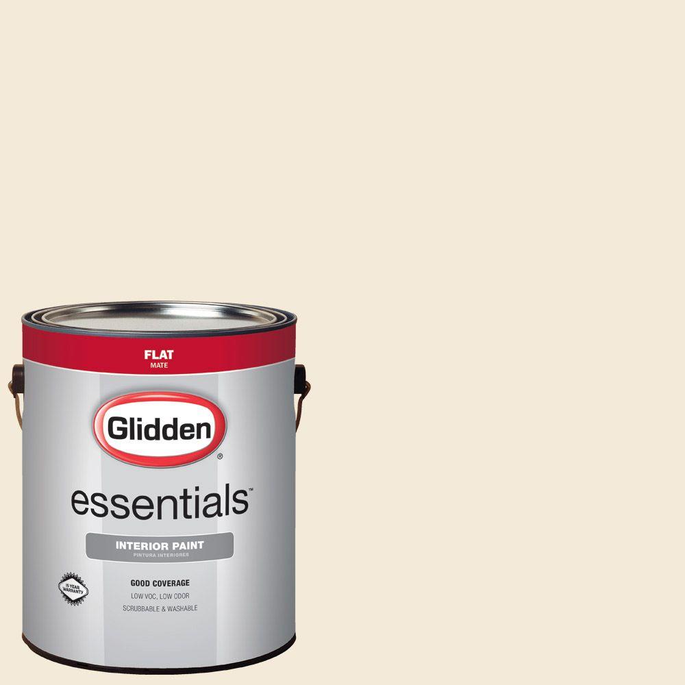 Glidden Essentials 1 Gal Hdgwn42 Shell White Flat Interior Paint Hdgwn42 Shell White Flat Interior Paint