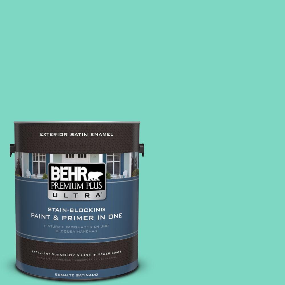 BEHR Premium Plus Ultra 1gal. 480A3 Mint Majesty Satin Enamel