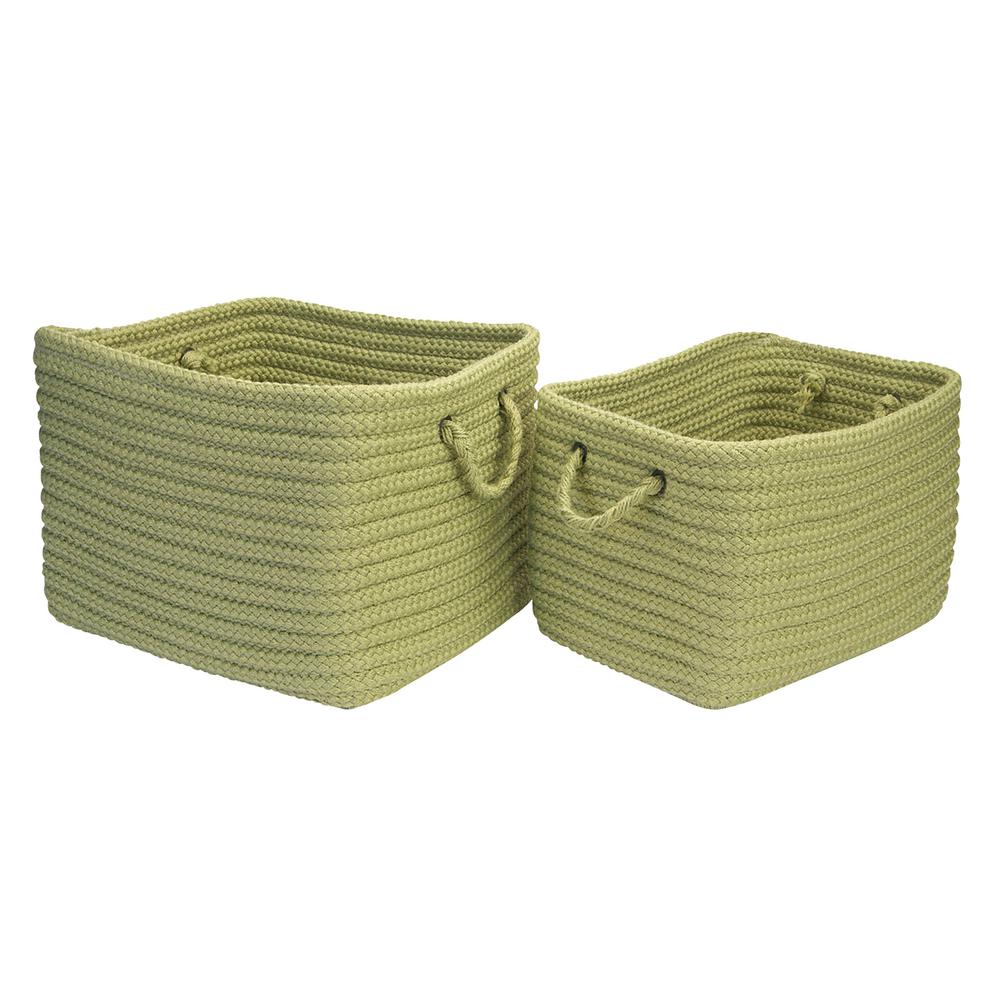 green storage baskets