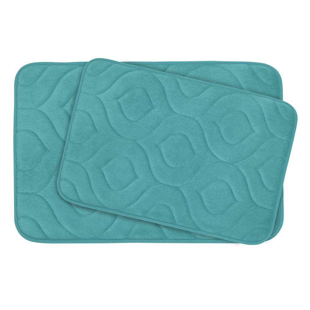 Naoli Turquoise 20 in. x 34 in. Memory Foam 2Piece Bath