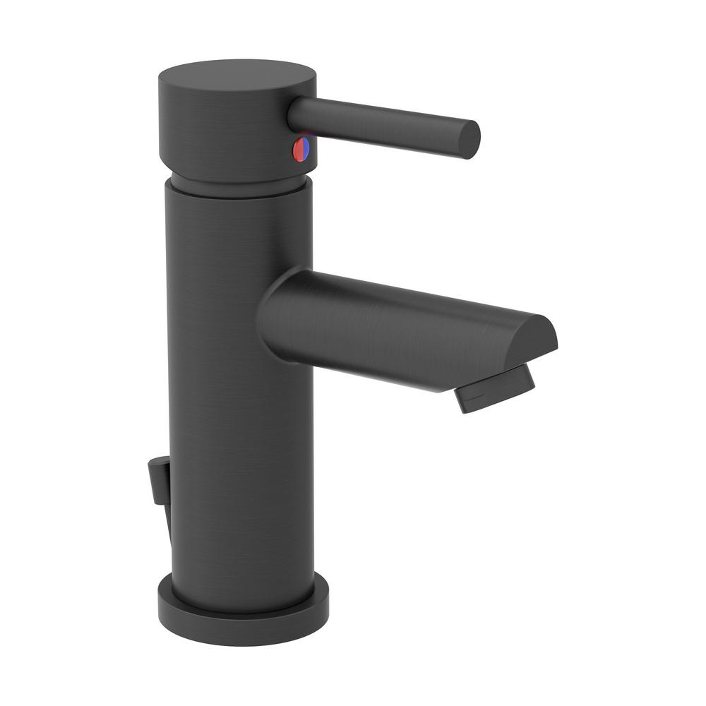 Symmons Dia Single Hole Handle Bathroom Faucet With Drain Assembly In Matte Black