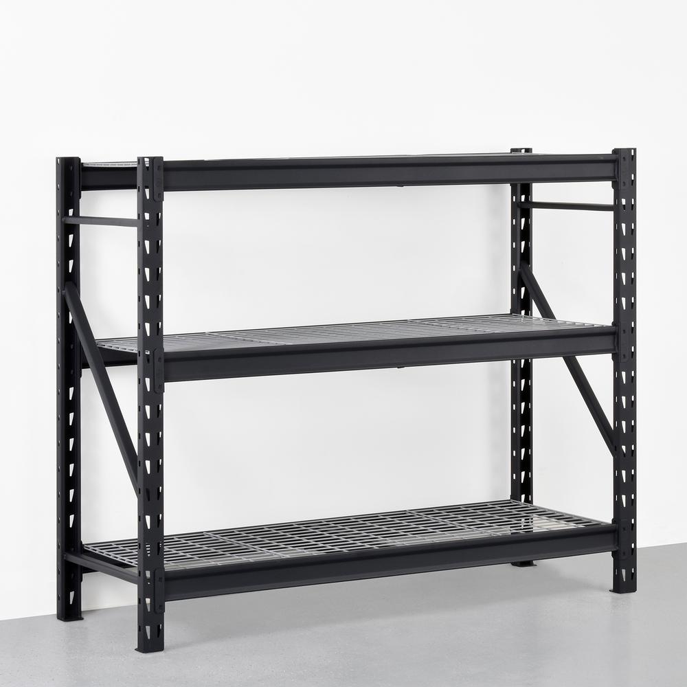 Husky Black Tier Heavy Duty Welded Steel Garage Storage Shelving Unit ...