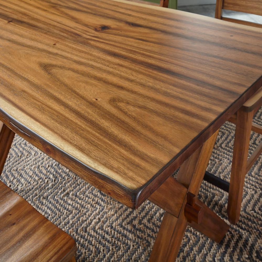 Homestyles Forest Retreat Live Teak Wood Brown High Dining Set Table 4 Stools 5185 359 The Home Depot