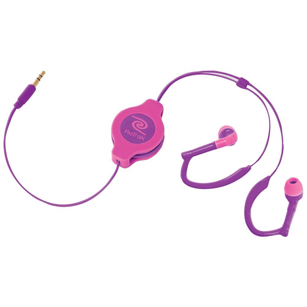 Retrak Sports Wrap Earbuds Neon, Pink/PurpleETAUDWPKRL The Home Depot