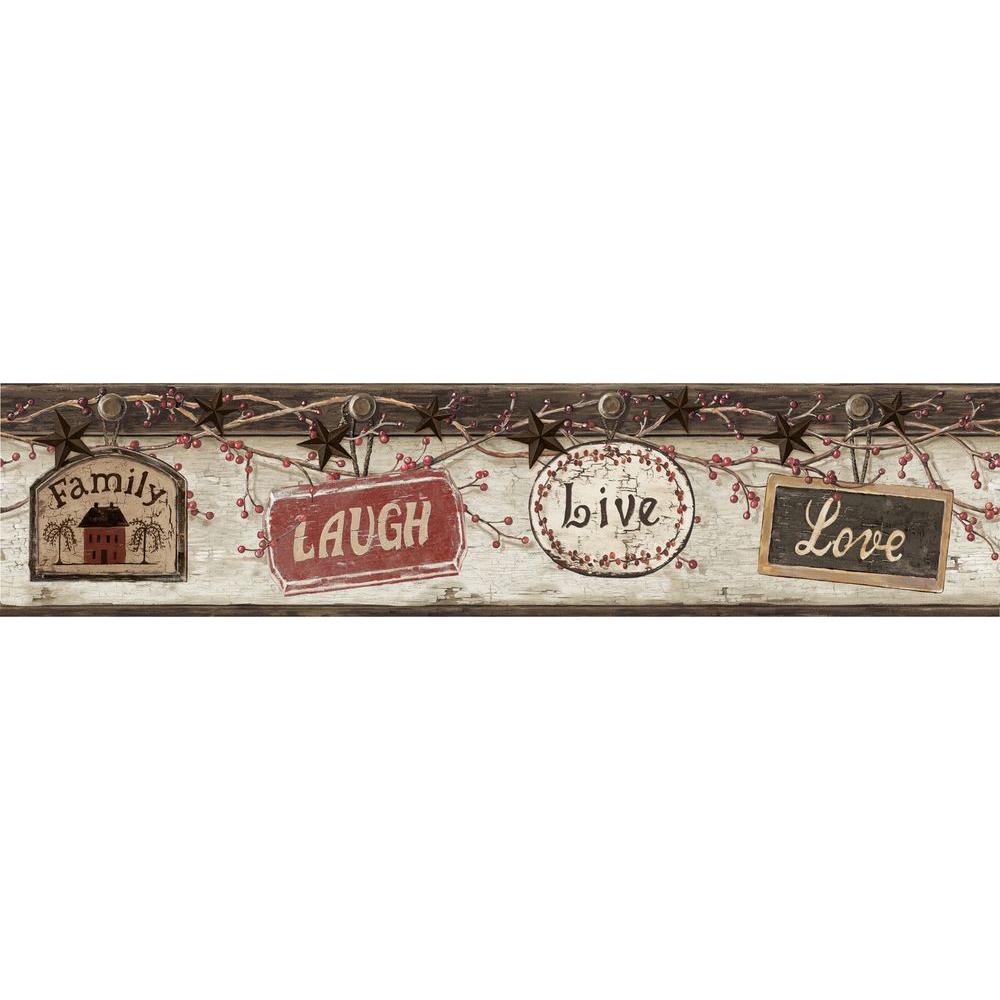 Chesapeake Kinsey Black Live Laugh Love Black Wallpaper Border Ctrb The Home Depot