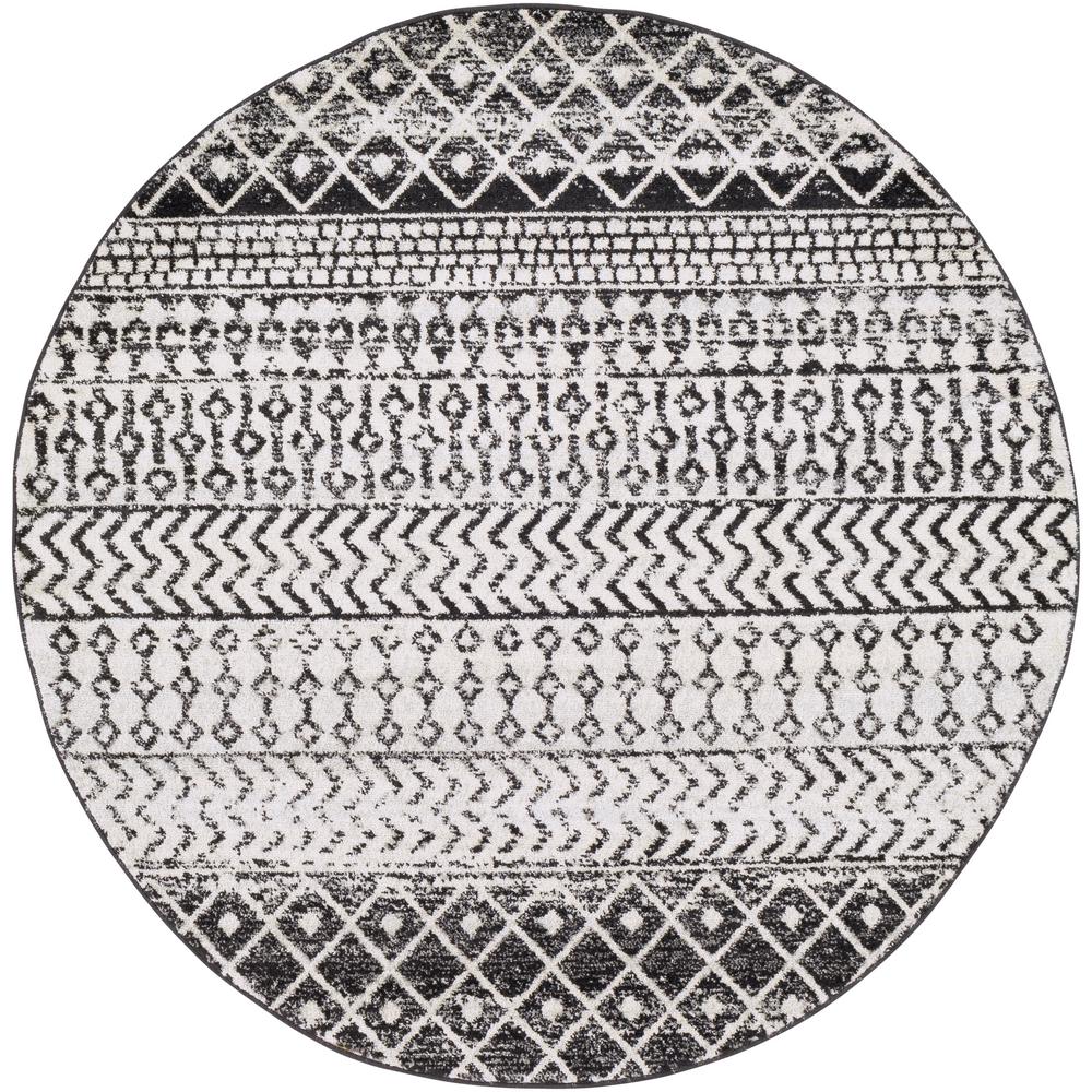Artistic Weavers Laurine Black White 5 Ft 3 In Round Area Rug S00161015420 The Home Depot