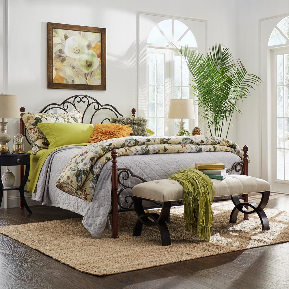 Homesullivan Valencia Bronzed Black And Cherry Queen Poster Bed Homesullivan Valencia Bronzed Black And Cherry Queen Poster Bed 404513q 1 The Home Depot