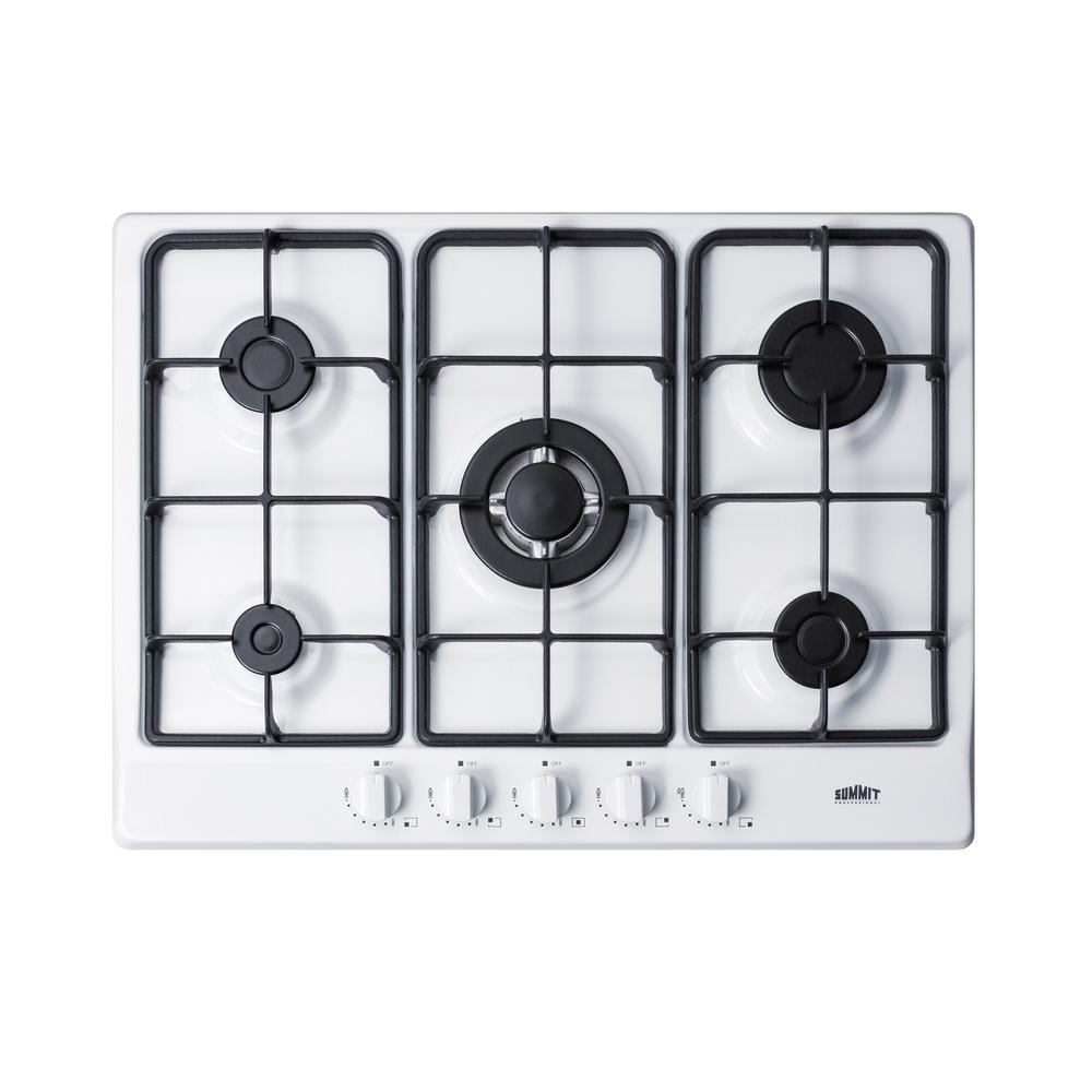 Summit Appliance 27 In Gas Cooktop In White With 5 Burners