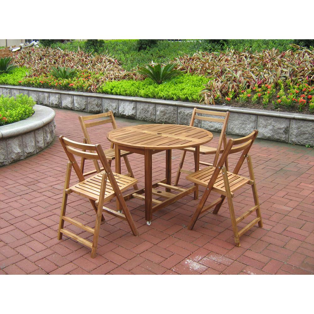 Folding Acacia Wood Outdoor Dining Chair 4 Pack