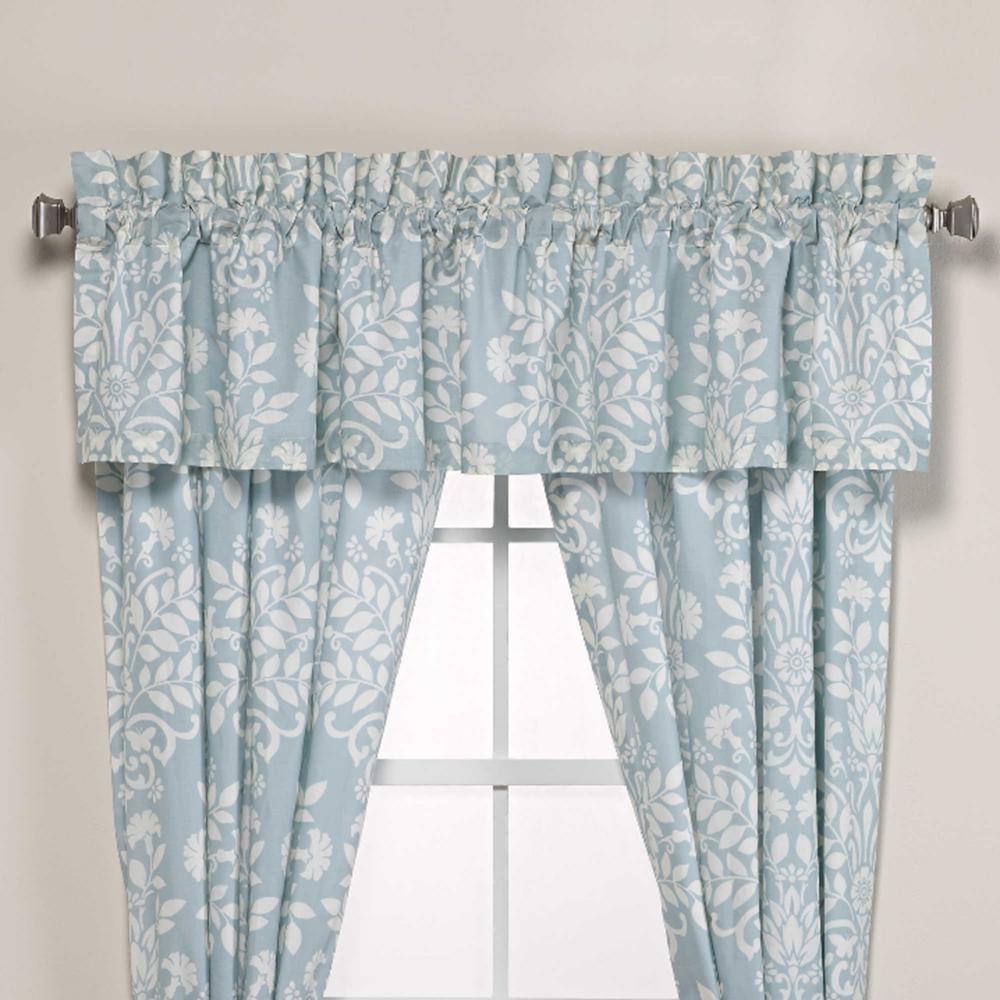 Laura Ashley Rowland 15 in. L Cotton Pole Top Valance in Blue-209904