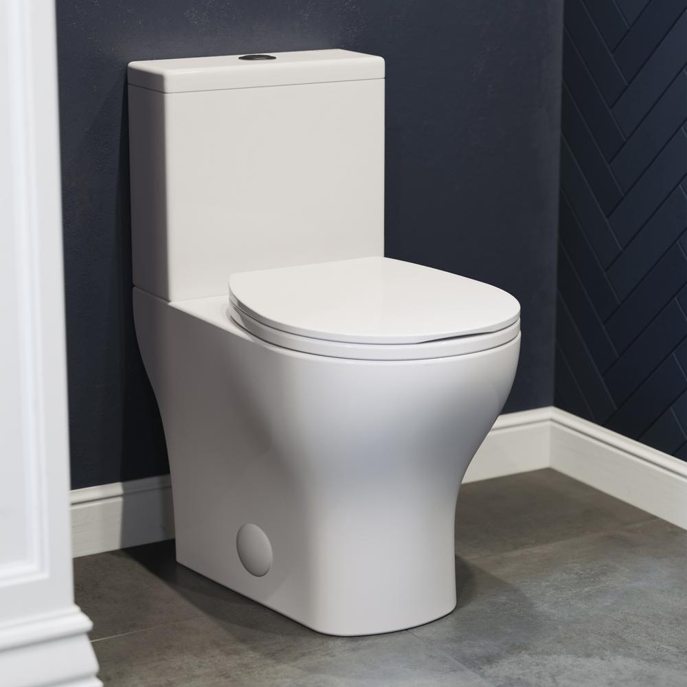 Swiss Madison Sublime II 2-piece 0.8/1.28 GPF Dual Flush Round Toilet in Glossy White, Seat Included