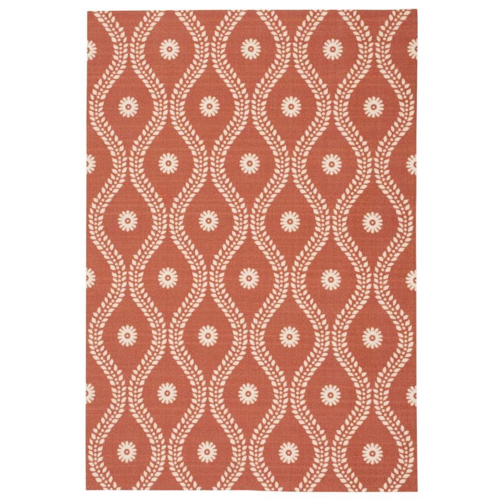 Nourison Corfu Rust 5 ft. x 7 ft. Indoor/Outdoor Area Rug207494 The