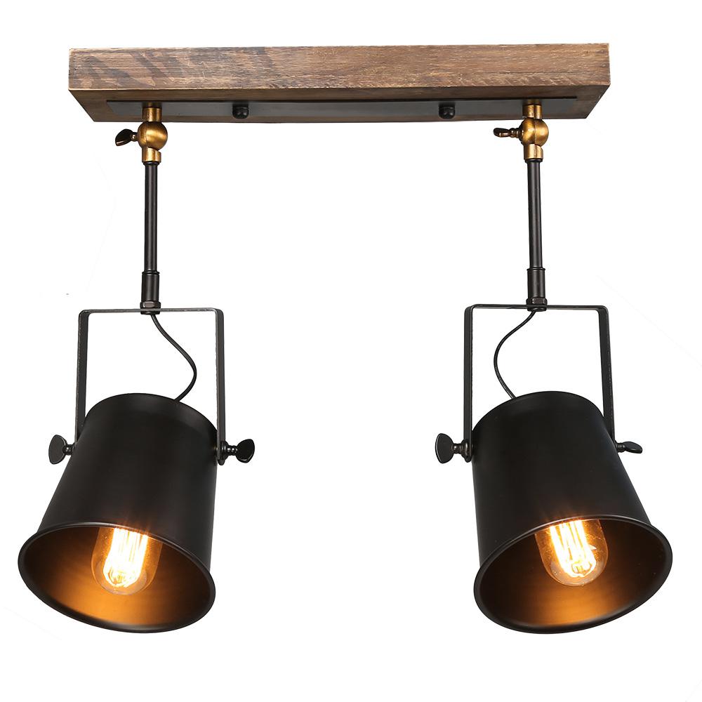 LNC 2-Light Wooden Track Lighting Pendant-A03186 - The Home Depot