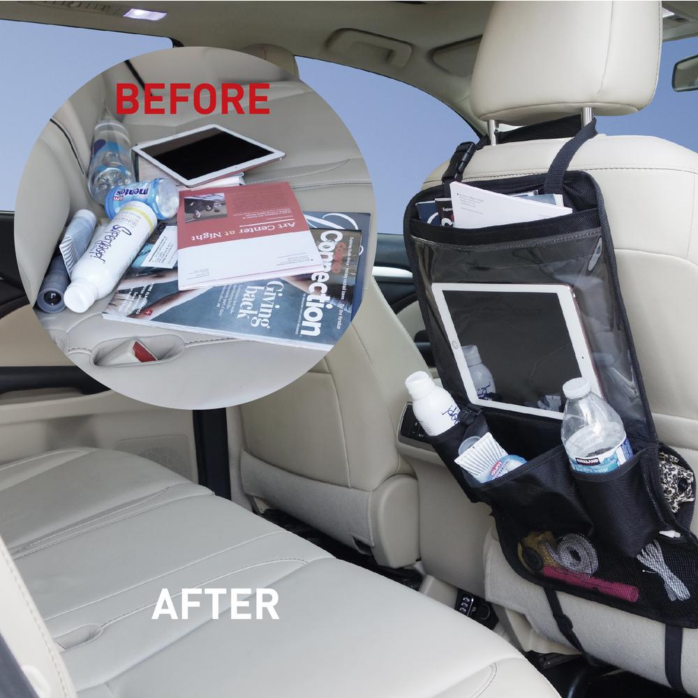 Macally Car Back Seat Organizer And Backseat Kick Mat For Kids Babies Toddlers With Ipad Tablet Holder Up To 12 9 In