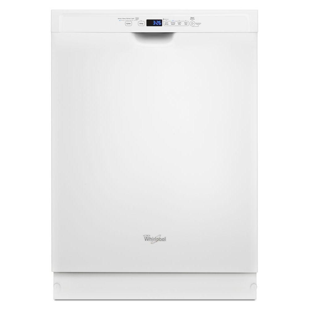 Maytag Front Control Dishwasher in White with Stainless Steel Tub and