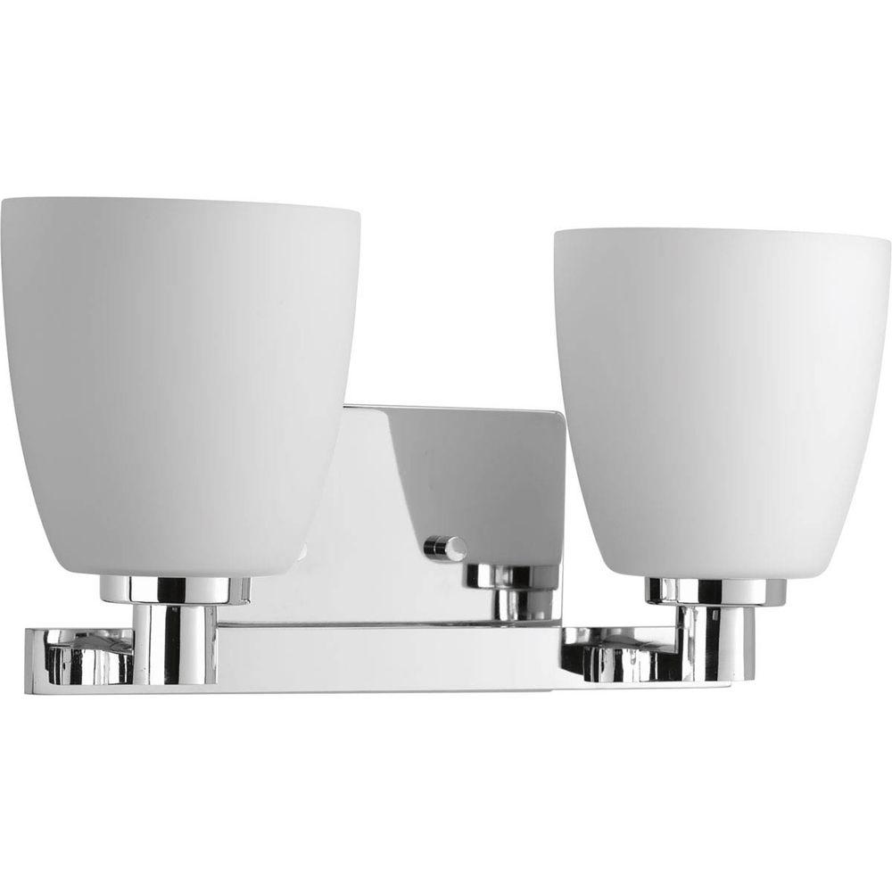 Progress Lighting Fleet Collection 2 Light Polished Chrome Bathroom Fleet Collection 2 Light Polished Chrome Bathroom Vanity With Gl Shades
