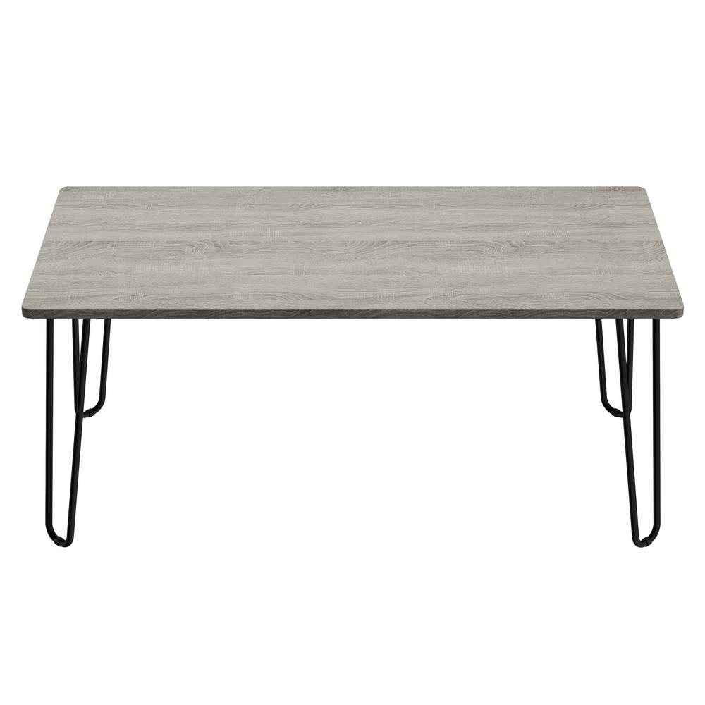 Lavish Home Modern Woodgrain Industrial Style Coffee Table With