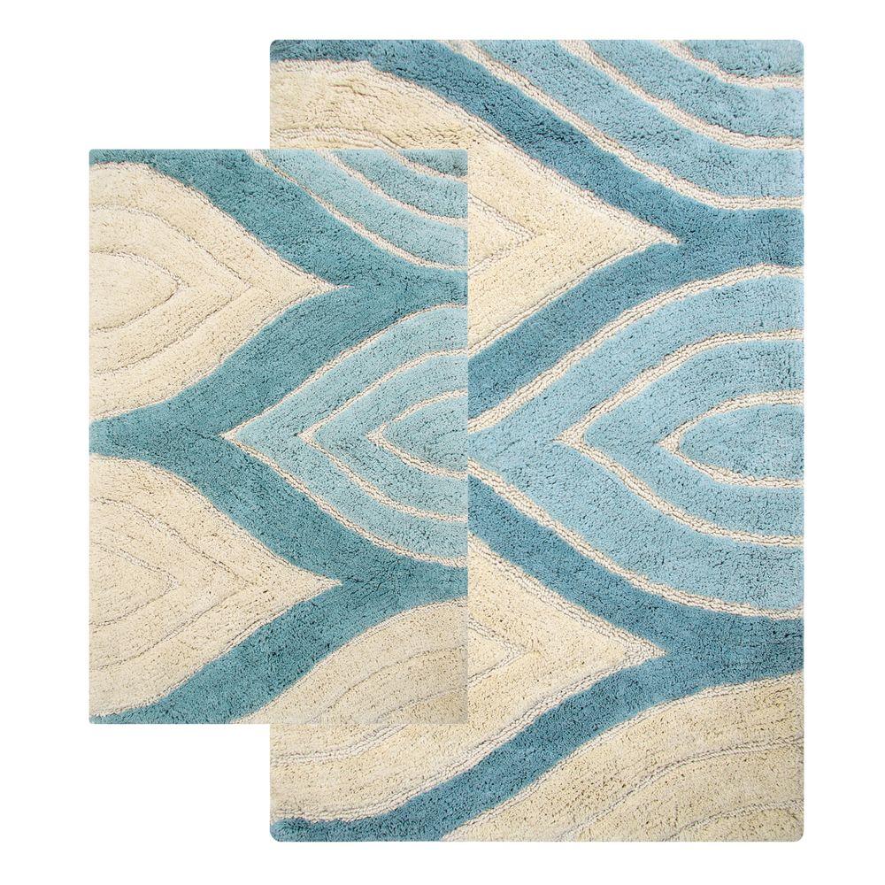 Chesapeake Merchandising Davenport 21 in. x 34 in. and 24 in. x 40 in. 2Piece Bath Rug Set in