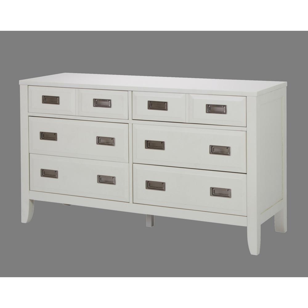 Homestyles Newport 6 Drawer White Dresser With Mirror 5515 74