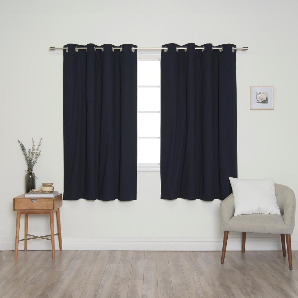 Best Home Fashion Navy Solid Cotton Blackout Thermal Grommet