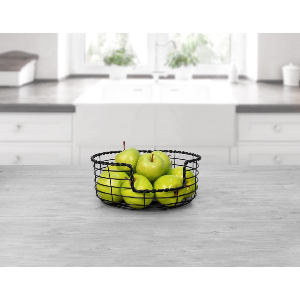 Spectrum Everly Countertop Black Fruit Bowl Basket Produce Holder
