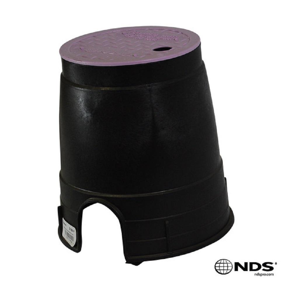 NDS 10 in. Standard Round Valve Box and Cover Reclaimed Water111PBCR