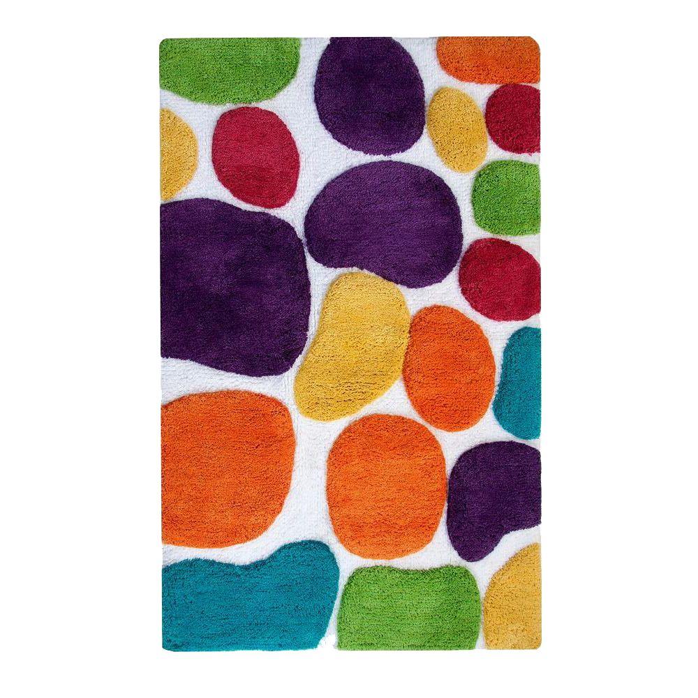 Chesapeake Merchandising Pebbles Brights Rainbow Multi 2 ft. x 3 ft. Indoor Bath Rug29400 The
