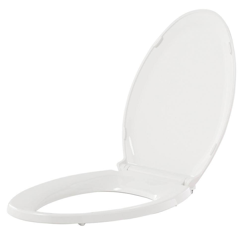 Kohler Rutledge Elongated Quiet Close Closed Front Toilet Seat With Grip Tight Bumpers In White K 4734 0 The Home Depot