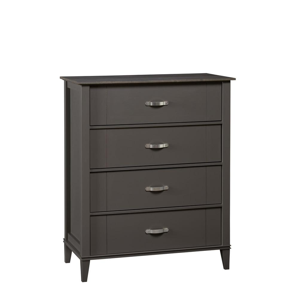 Ameriwood Lisette Gray 4 Drawer Dresser Hd50730 The Home Depot