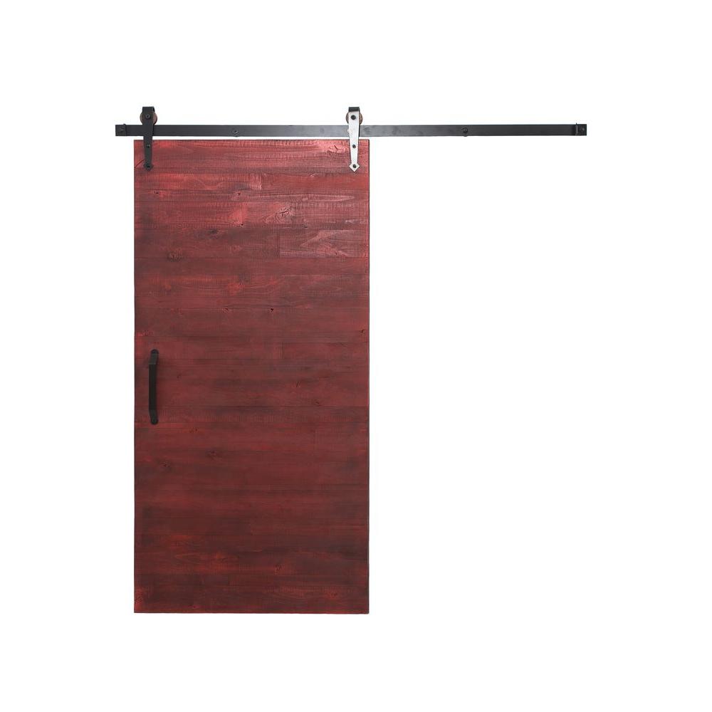 Rustica Hardware 42 in. x 84 in. Rustica Reclaimed Barn Red Wood Barn