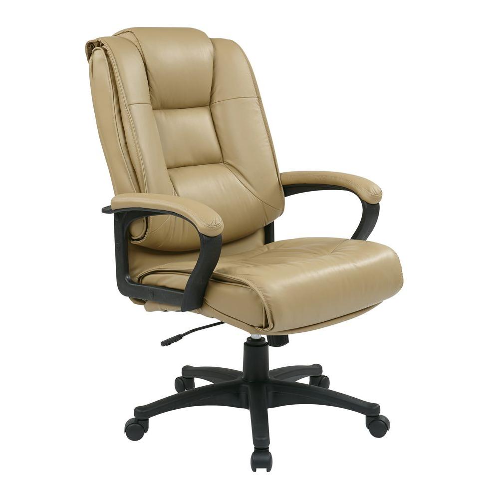 Modern Faux Leather Office Desk Chair Chairs Home Tan Leather High Back Executive Office Chair